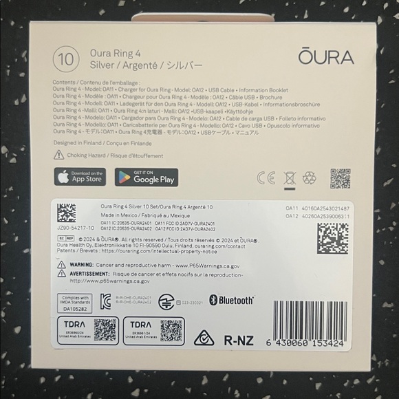 OURA Ring GEN 4 - Brand New in Box! SILVER Smart Ring Size 10 - Picture 2 of 2